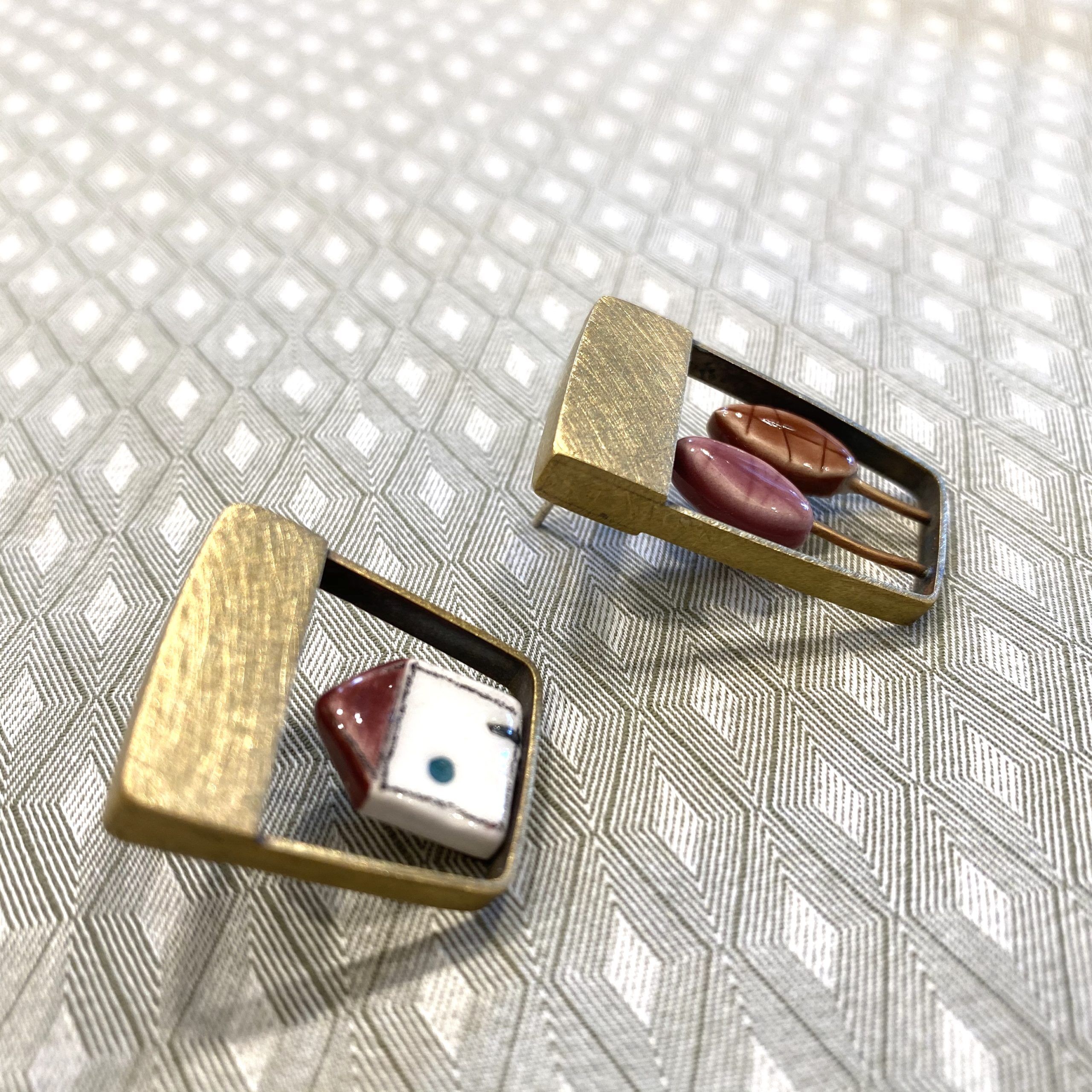 Orecchini lobo casa foglie