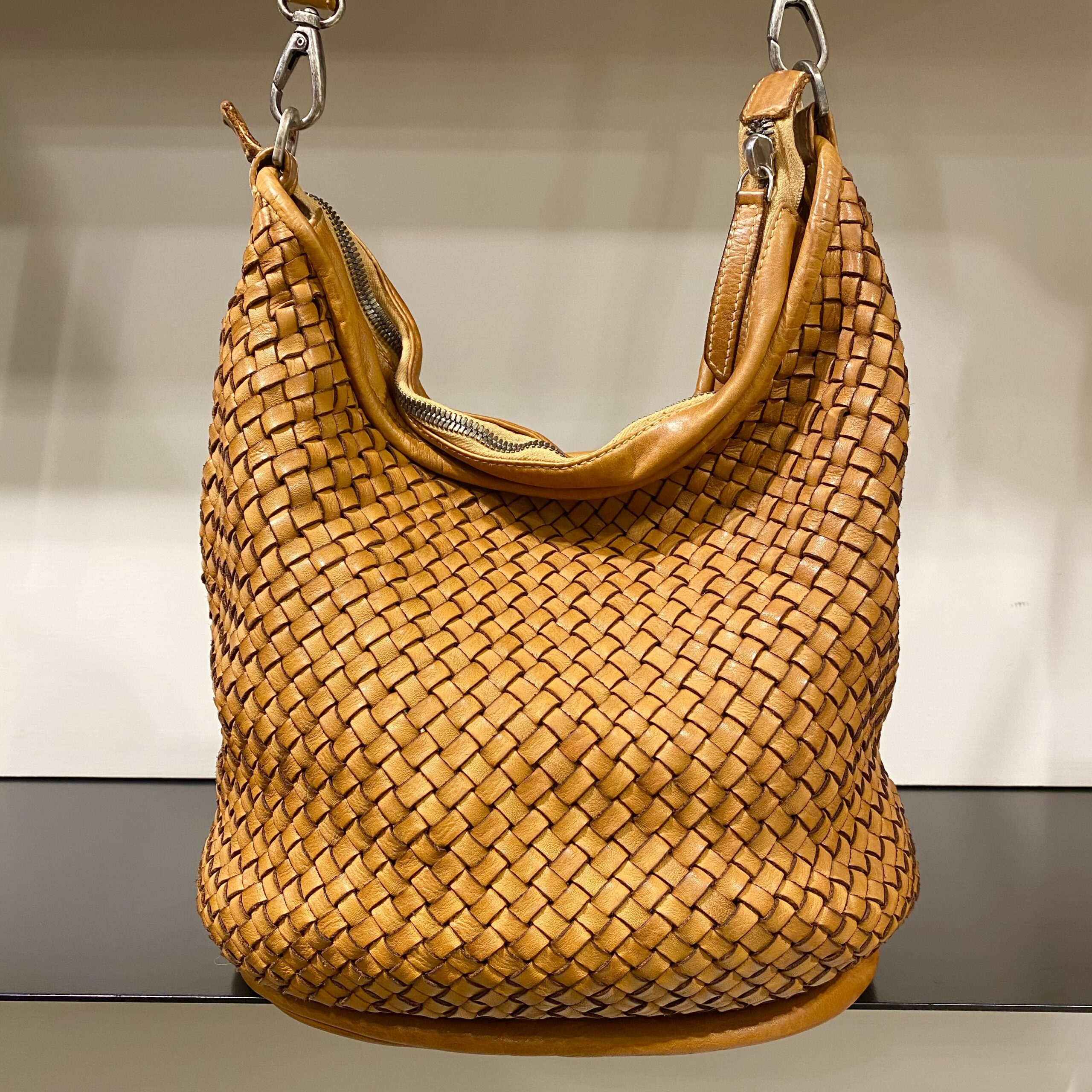 Borsa Bucket Intreccio Cuoio