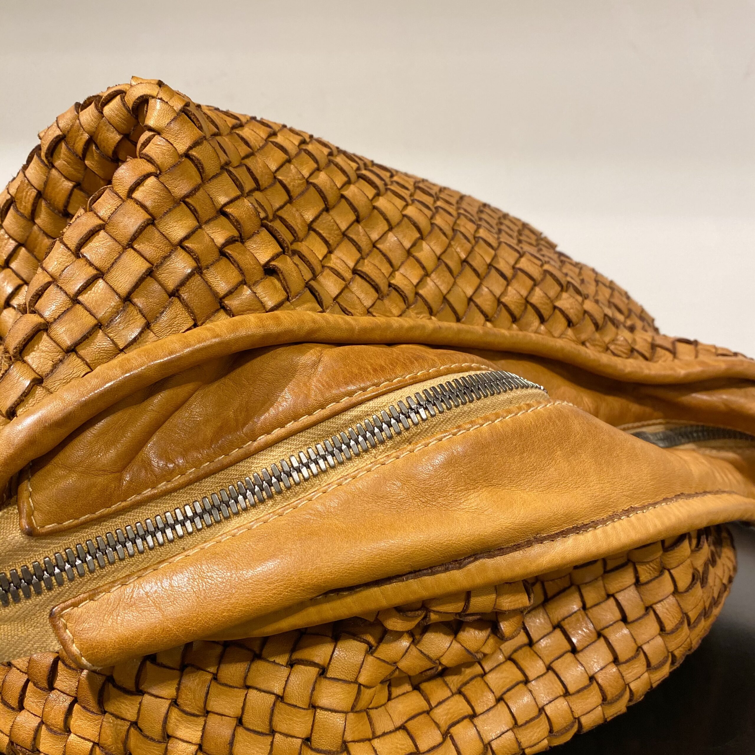 Borsa Bucket Intreccio Cuoio