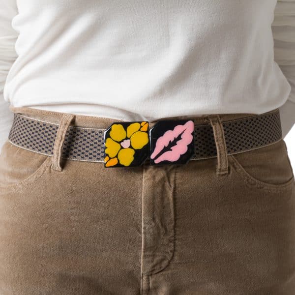 Yellow Pink Elastic Belt | DIEGO ZORODDU