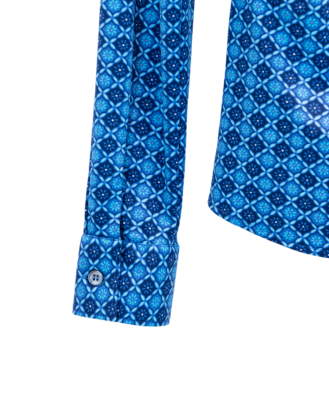 Blue Micro Pattern Shirt | DIEGO ZORODDU