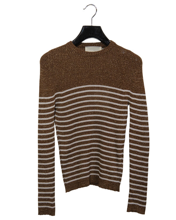 Maglia Righe Caramello | DIEGO ZORODDU