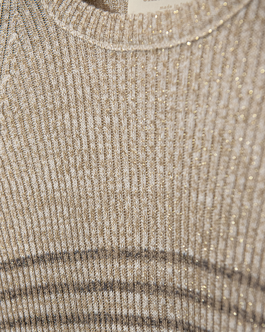 Maglia Righe Beige | DIEGO ZORODDU