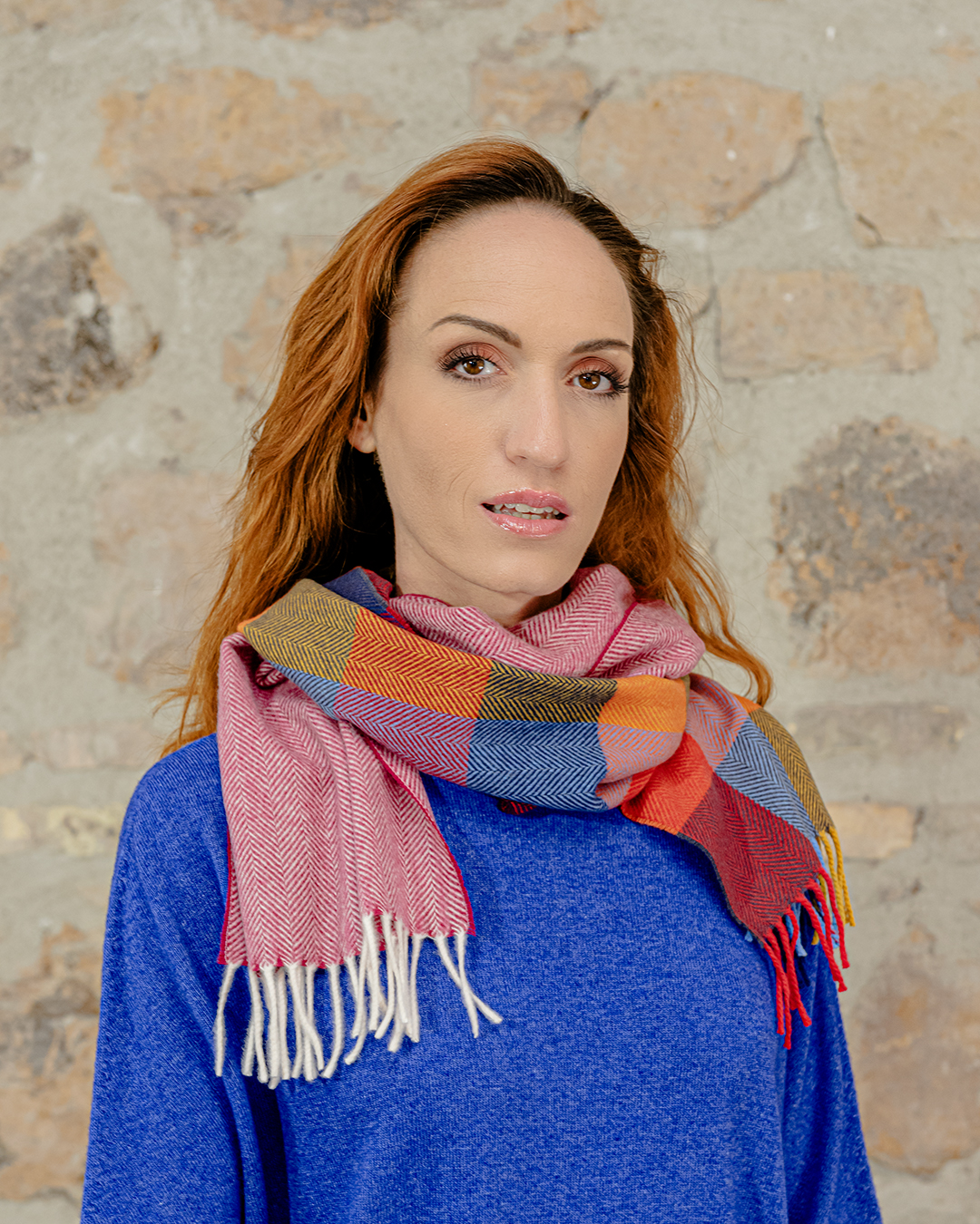 Sciarpa Cashmere Patch Fuxia | DIEGO ZORODDU