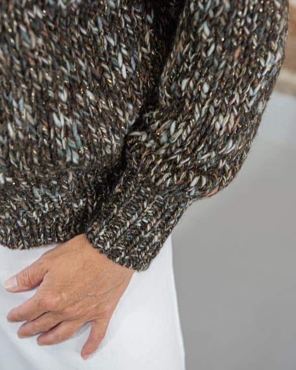 Cardigan Cioccolato Lurex | DIEGO ZORODDU