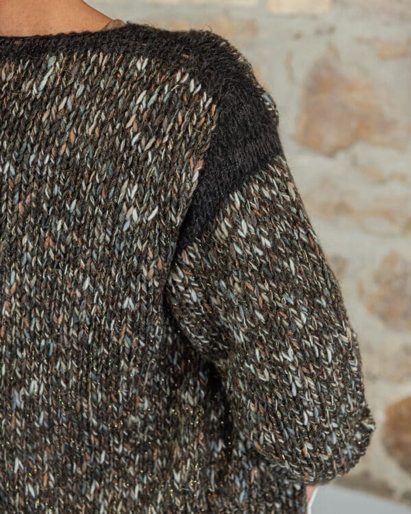 Cardigan Cioccolato Lurex | DIEGO ZORODDU