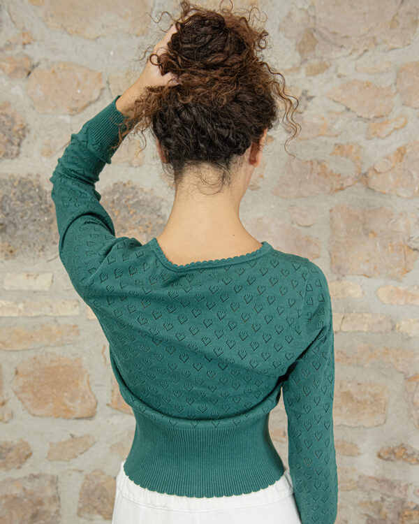 Cardigan Cuori Smeraldo | DIEGO ZORODDU