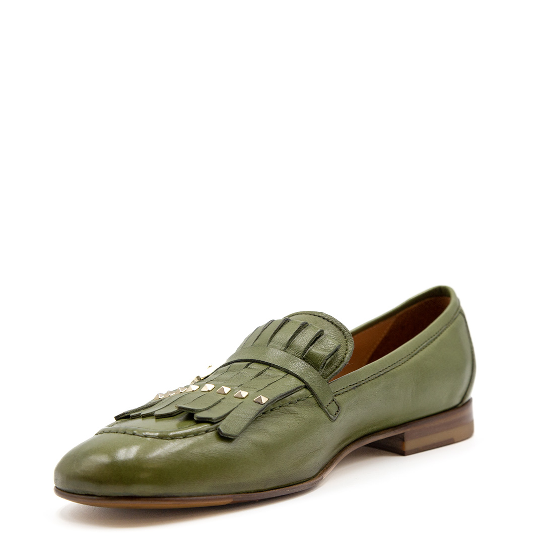 Mocassino Frange Nappa Verde | DIEGO ZORODDU