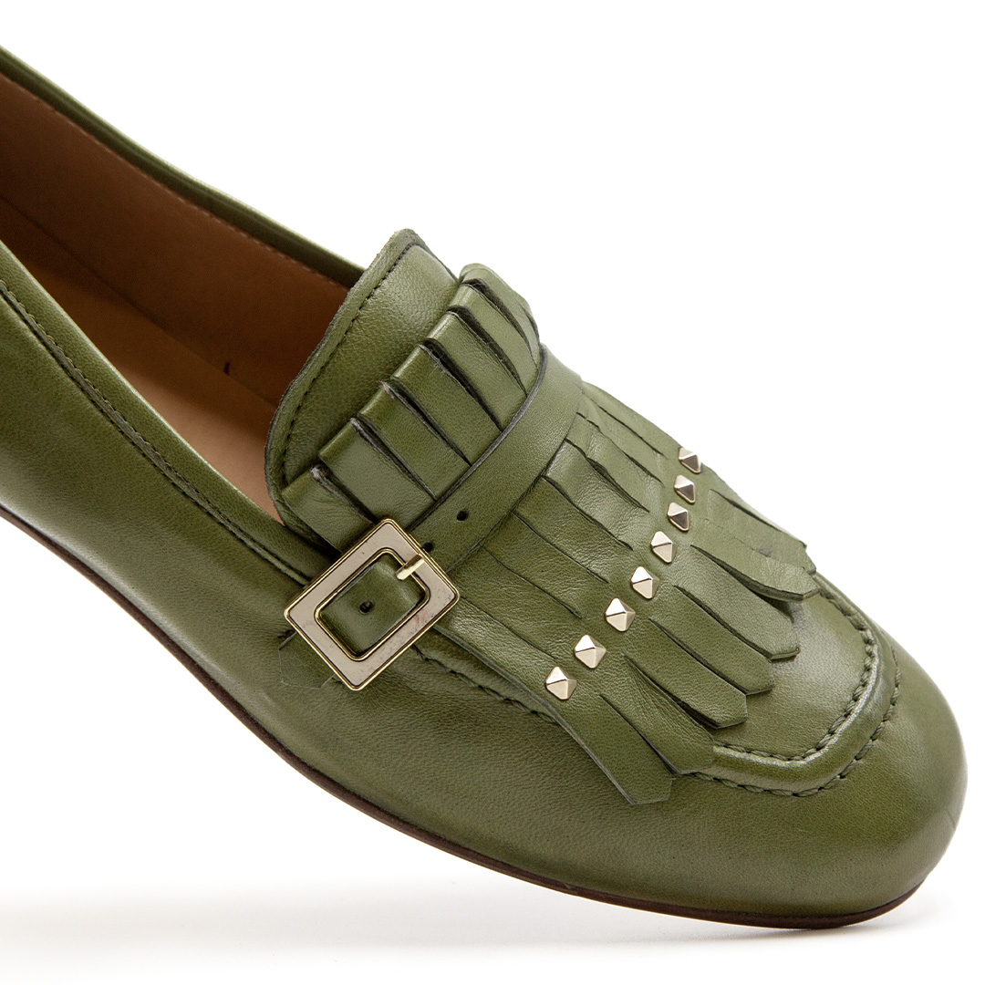 Mocassino Frange Nappa Verde | DIEGO ZORODDU