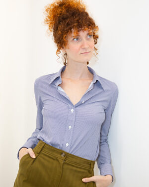 camicia skin like microfantasia navy