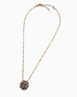 collana bottone cristallo