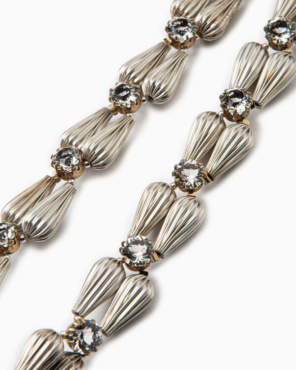 collier gocce argento e cristallo