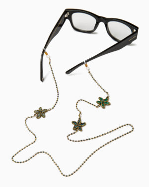 occhialina fiori verde perla