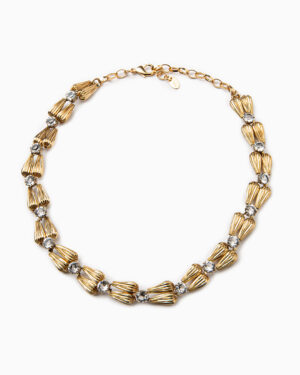 collier gocce oro e cristallo