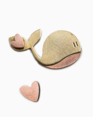 orecchini balena e cuore rosa