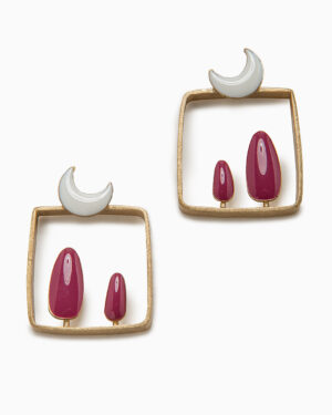 orecchini quadrati rosa