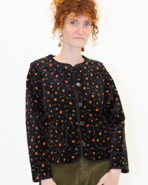 giacca fiorellini nera