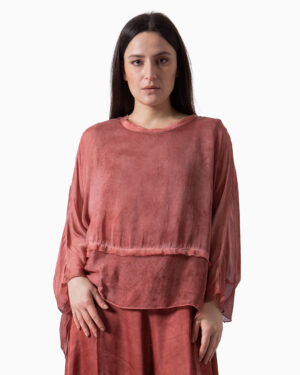 Blusa Over Rosso Ocra | DIEGO ZORODDU